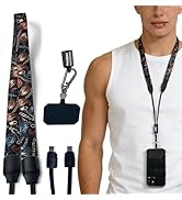 PassZone Phone Lanyard with Built-in USB-C Fast Charging Cable,Travel Phone Neck Lanyard,Anti The...