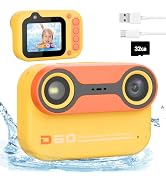 Bestrip Kids Underwater Camera Camera Play Set Toys for Snorkeling Camping Yellow