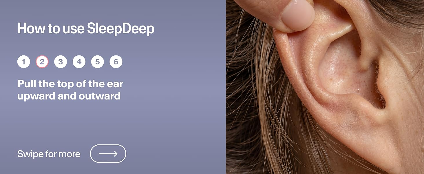 Steps on how to use Alpine SleepDeep sleeping ear plugs for side sleeper