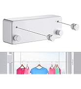 Retractable Clothesline-Clothes Line Retracting Indoor-Clothes Drying Line-Double Retractable Clo...