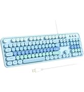 Atelus Large Print Keyboard, USB Wired Computer Keyboard with Retro Keycaps, Numeric Keypad and M...