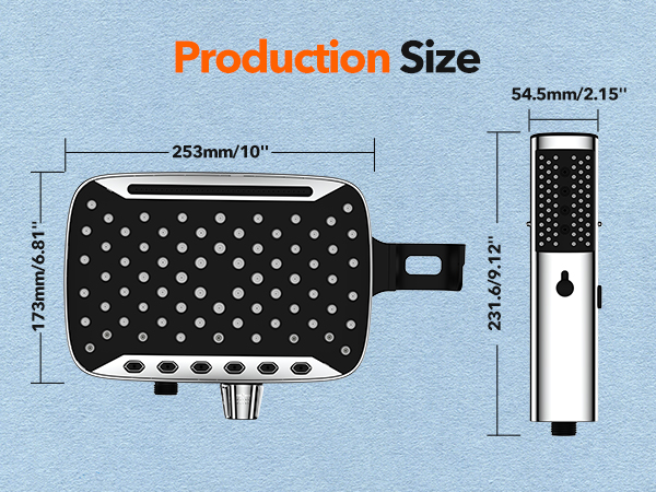 Shower head Production Size