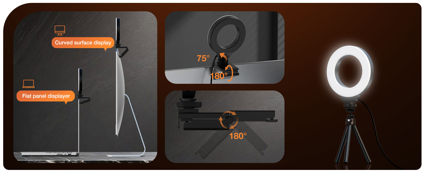 4 inch ring ligh for monitor top