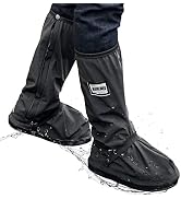 HEKEDES Waterproof Shoe Covers, Reusable &amp; Foldable Rain Boot Shoe Cover with Zipper, Non-Slip, R...