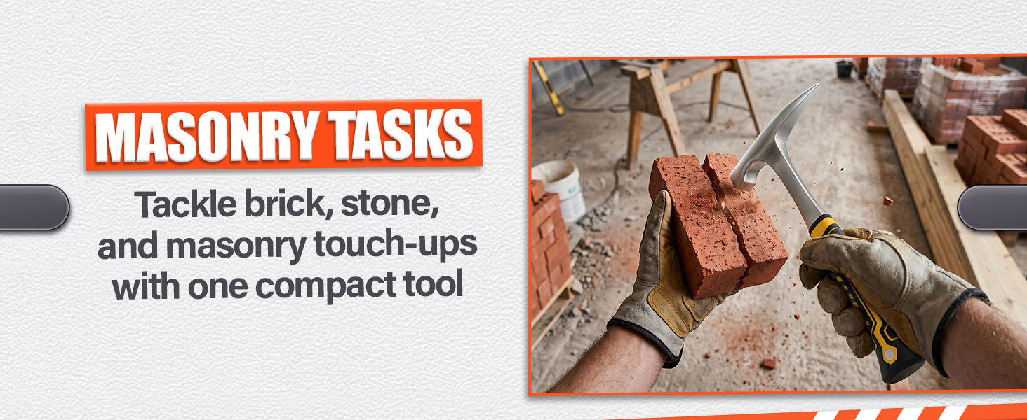 masonry hammer gunsmith brick stone pick compact geology tool touch-up work