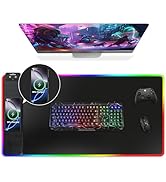 Mouse Pad with Wireless Charging, RGB Gaming Mousepad, Large Desk Mat with Ultra-Smooth Surface, ...