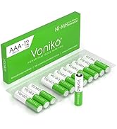 Voniko Rechargeable AAA NiMH Enecycle Triple A Batteries 12 Pack – Ultra Long Lasting, 850mAh, Re...