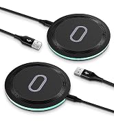 [2 Pack] for Samsung Fast Wireless Charger Pad, 15W Wireless Charging Pad Fast Charging Station f...