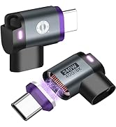 EndlesShine USB C to C Magnetic Adapter 2 Pack Narrow-L Angle USB4.0 24 PIN 40GPS PD 240W Phonee ...