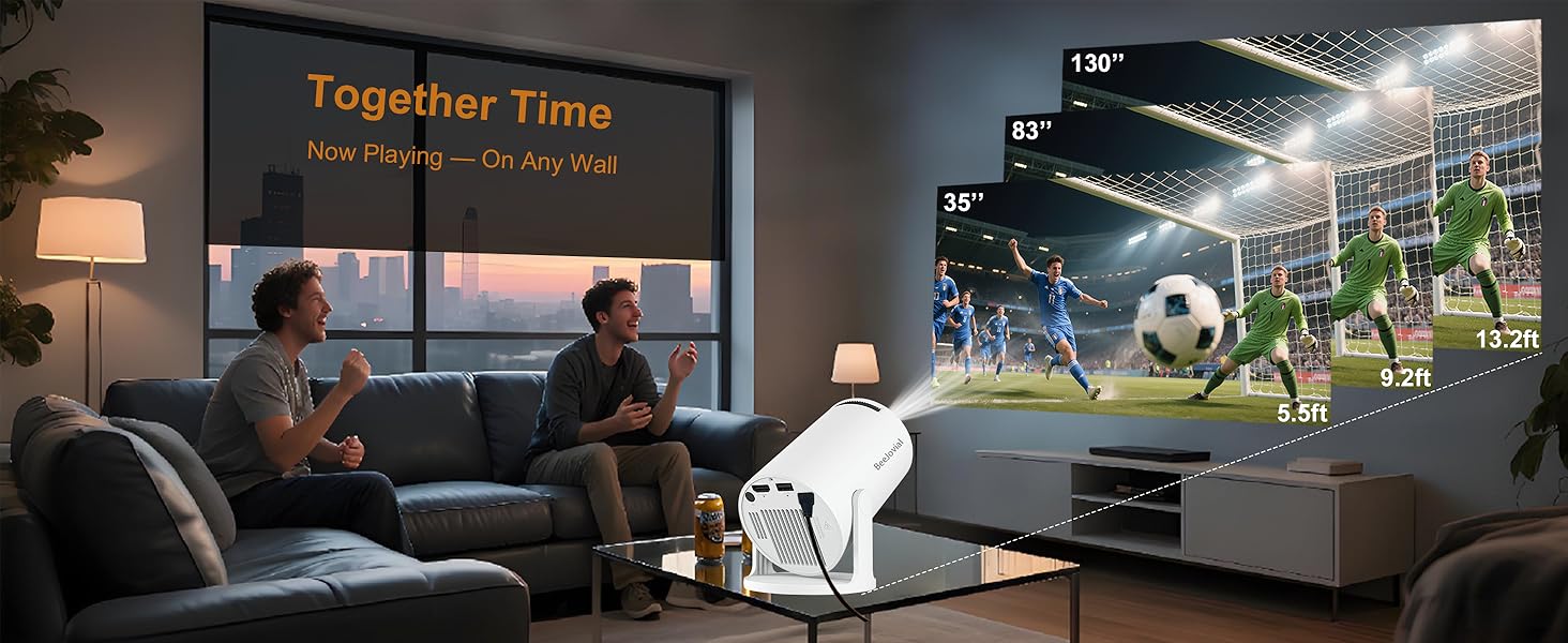 Big screen with zoom funtion to enjoy together time on any size room