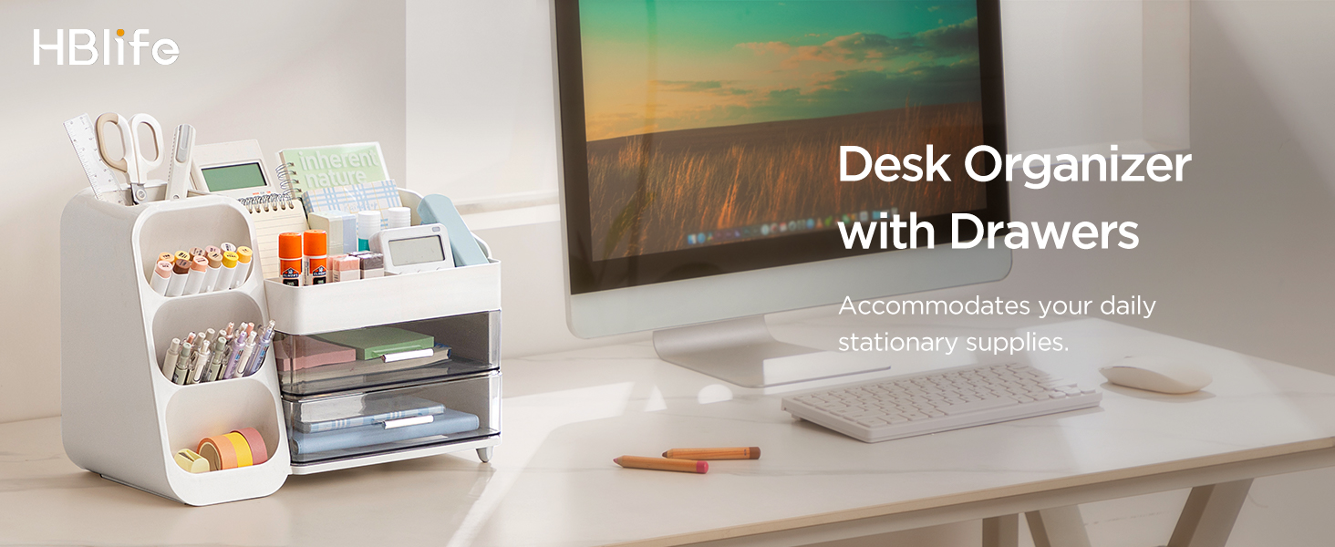 HBlife Desk Organizer with Pen Pencil Holder