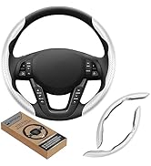 GSPSCN Universal Car Carbon Fiber Steering Wheel Cover Anti-Skid,Butterfly Steering Wheel Cover,N...