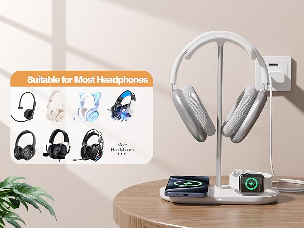 headphone stand with wireless charger