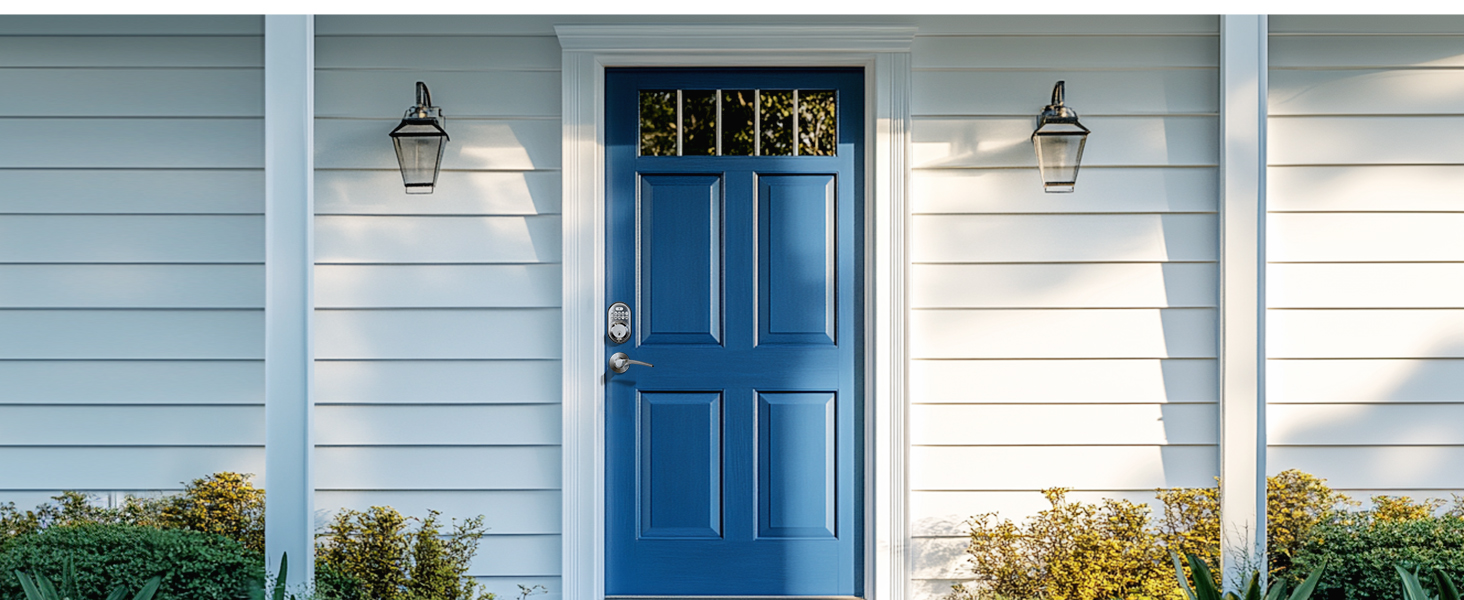 keyless entry door lock with handle