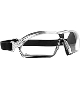 NoCry Lightweight Safety Goggles with Clear Wrap Around Lenses, Vanguard Plus Anti Fog and Anti S...