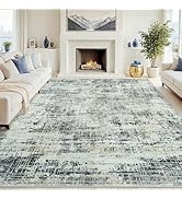 8x10 Area Rugs for Living Room Washable Rug: Anti-Skid Abstract Modern Living Room Rug Soft Thin ...