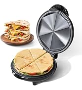 Electric Quesadilla Maker Taco Tuesday, 9.5'' Quesadilla Press Non-Stick, Easy-Slice 6-Wedge Tort...