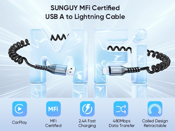 coiled lightning cable