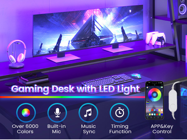 gaming desk with led light