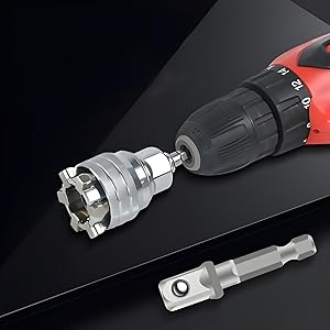 Abruga Upgraded Universal Multi-Function Wrench Socket Adapter Head for 3/8 inch Drive Wrench