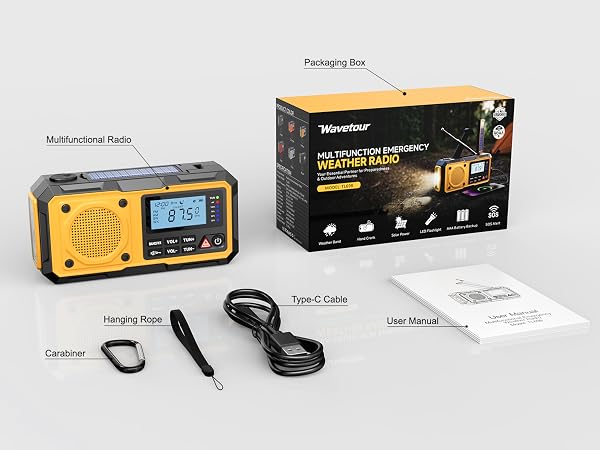 emergency radio; weather radio; hand crank radio; NOAA weather radio; emergency weather radio