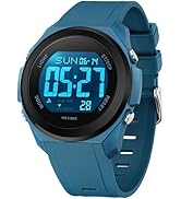 Watches for Women Digital LED Back Light Watch Women with Dual Time Zone Display Countdown Alarm ...