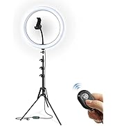 Bower 12” Studio Light USB Power Ball-Head Mount 62" Adjustable Tripod 3 Colors 10 Brightness Lev...