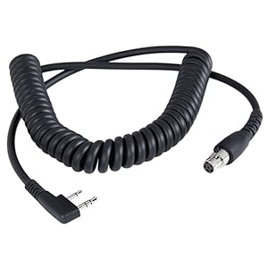 Rugged Radios CC-KEN Kenwood Coil Cord Cable for Handheld Mobile Radios and Headsets Connection