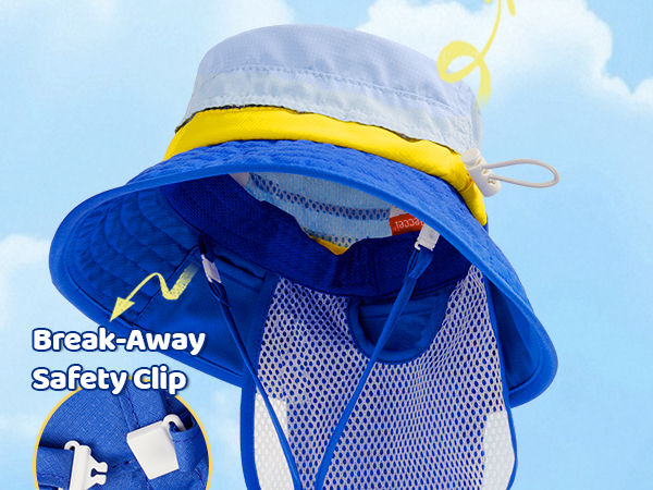 HECCEI Baby Sun Hat with Neck Flap DryShade SkyCandy UPF 50+ Infant Beach Hat