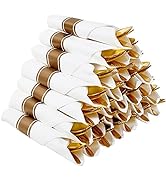 30 Pack Pre Rolled Gold Plastic Cutlery, Disposable Heavy Duty Silverware Set - 30 Forks, 30 Spoo...