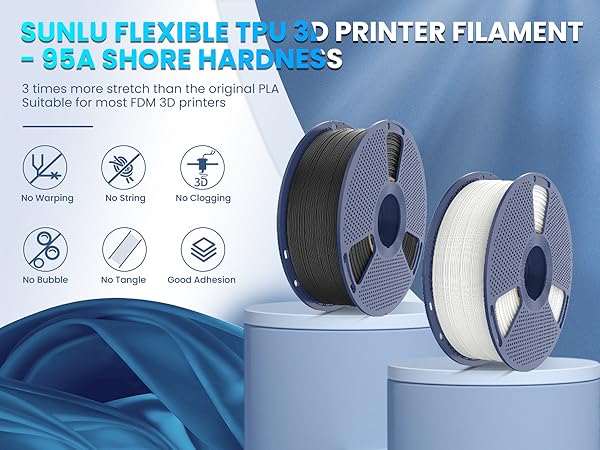 SUNLU TPU 3D Printer Filament 1.75mm Suitable for Most FDM 3D Printers