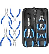 SOONAN 5 Pieces Mini Pliers, Long Lasting Tool Set Cable Cutters, Long Needle Nose, Long Nose, Ni...