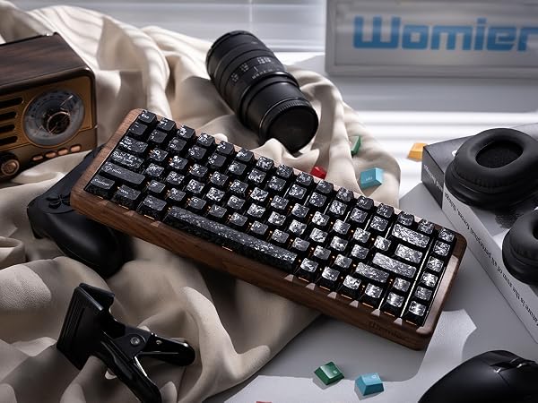 75% Hall Effec Keyboard Wood, Mechanical Keyboard Wireless Rapid Trigger Gaming Custom Keyboard