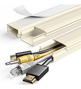 Yecaye TV Cord Hider, 42In Large Cable Hider Beige, Wire Covers for 4 Cords, Wire Hiders for TV o...