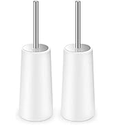 IXO Toilet Brush and Holder, 2 Pack Toilet Brush with 304 Stainless Steel Long Handle, Toilet Bow...