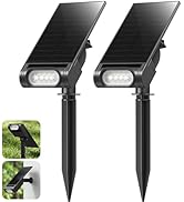 EZVALO Solar Spot Lights Outdoor IP67 Waterproof, Adjustable Solar Landscape Lights, 3 Lighting M...