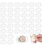 Noamus 40 PCS Corsage Wristlet Band, Elastic Pearl Wrist Prom Bracelets, Stretch Pearl Wedding DI...
