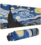 Van Gogh Starry Night Oil Painting Gaming Keyboard Mouse Pad Mousepad Accessories Huge Extended X...
