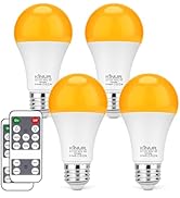 KINUR Amber Sleep Light Bulbs, 1600K, Blue Light Blocking A19, 9W Night Light for, Livingroom, Be...