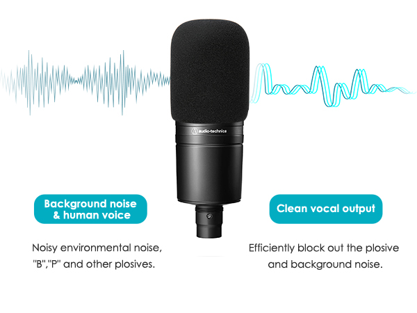 AT2020,AT2020USB, AT2020USB+ mic. Package : 2 x Foam Wind Screen Cover. Note:Audio Technica AT2020 