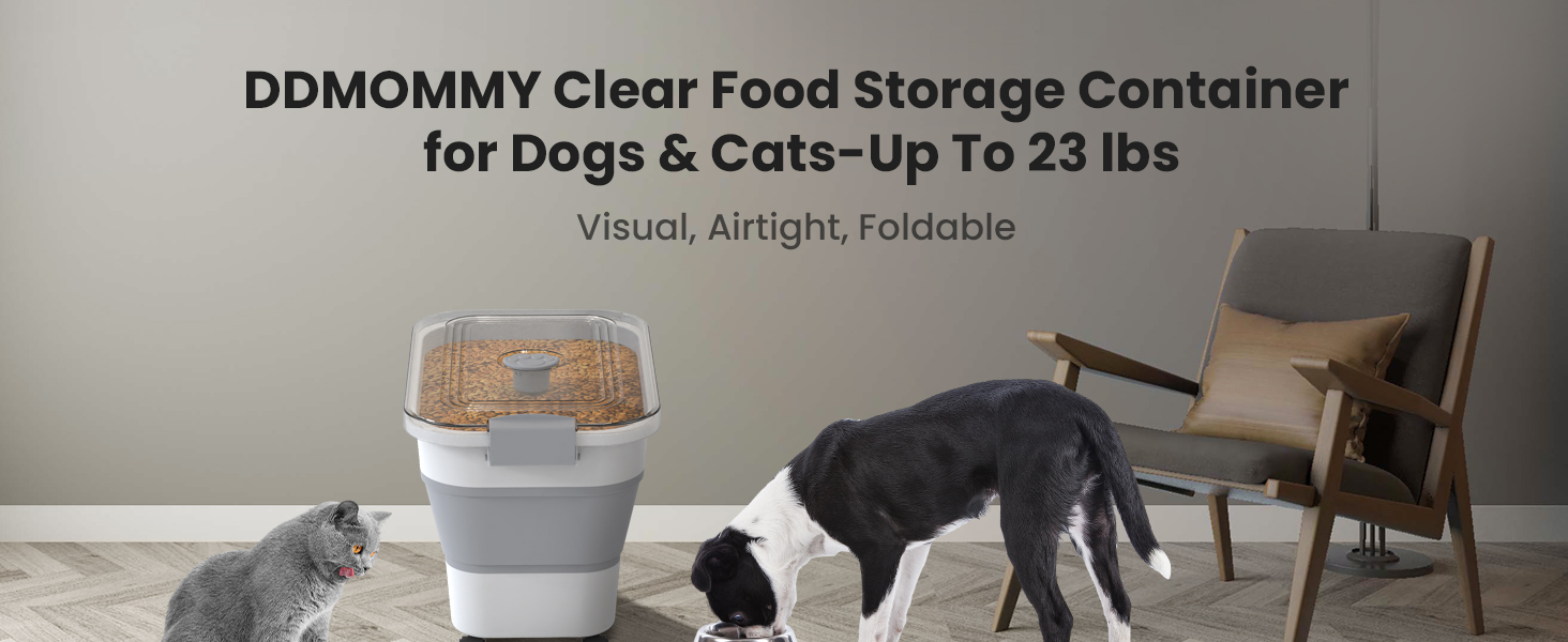 Dog Food Storage Container Collapsible Dog Food Container with Airtight Lids