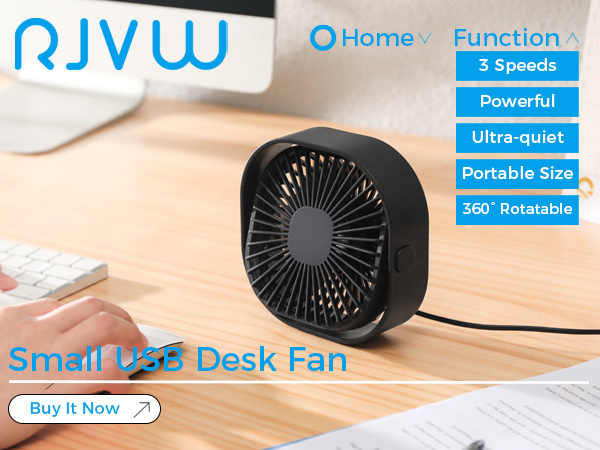 RJVW Small USB Desk Fan