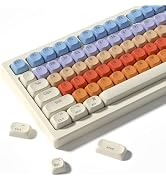 Keyporia Macaron Cream PBT Keycaps, Cute Pastel MOA Profile Keycaps, Dye-Sublimation Custom 125 K...