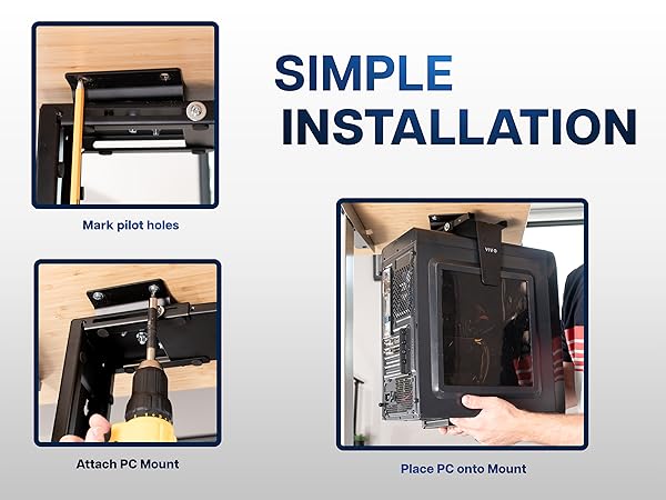 pc mount under desk, adjustable computer holder, cpu wall mount, swivel tower stand, desk pc tray