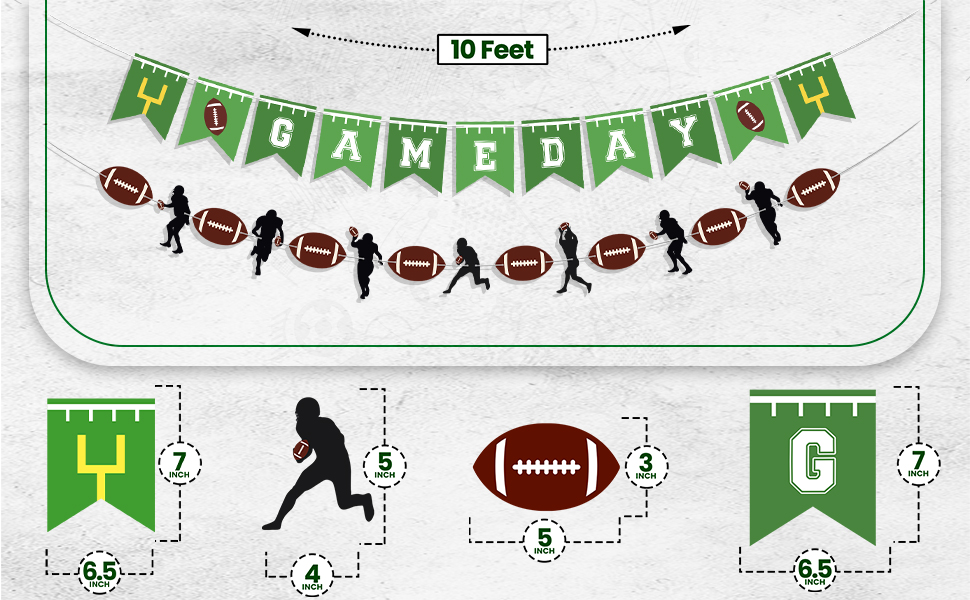 Football Party Decorations Banner, No DIY, Game Time Banner, Football Banner