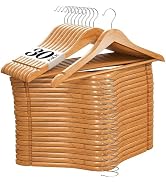 Home It Wooden Hangers 30 Pack - Natural Wood Durable Heavy Duty Coat Hangers Non Slip for Jacket...