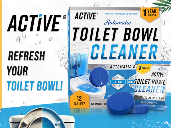 automatic toilet bowl cleaner with blue