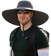 Mens Sun Hat Super Wide Brim UPF80+ Waterproof Breathable Bucket Hats for Men Fishing, Hiking, Ca...