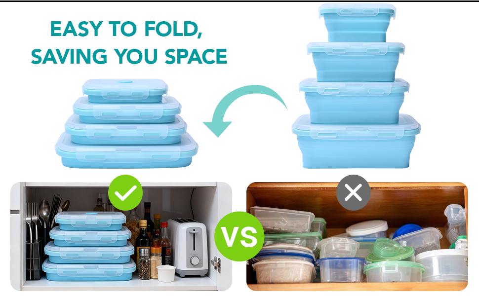Square Collapsible Silicone Food Storage
