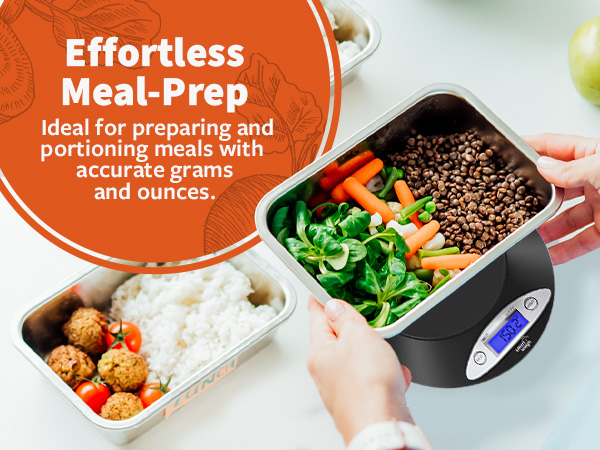 Smart Weigh Digital Kitchen Scale effortless meal prep portioning grams ounces